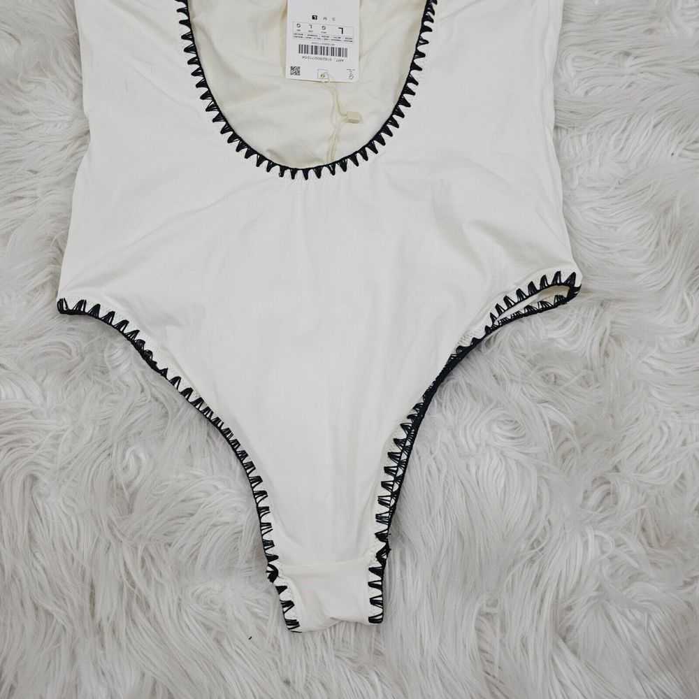 Zara Home One Piece Swimsuit Contrast Stitch Women's Size Large - Picture 7 of 15